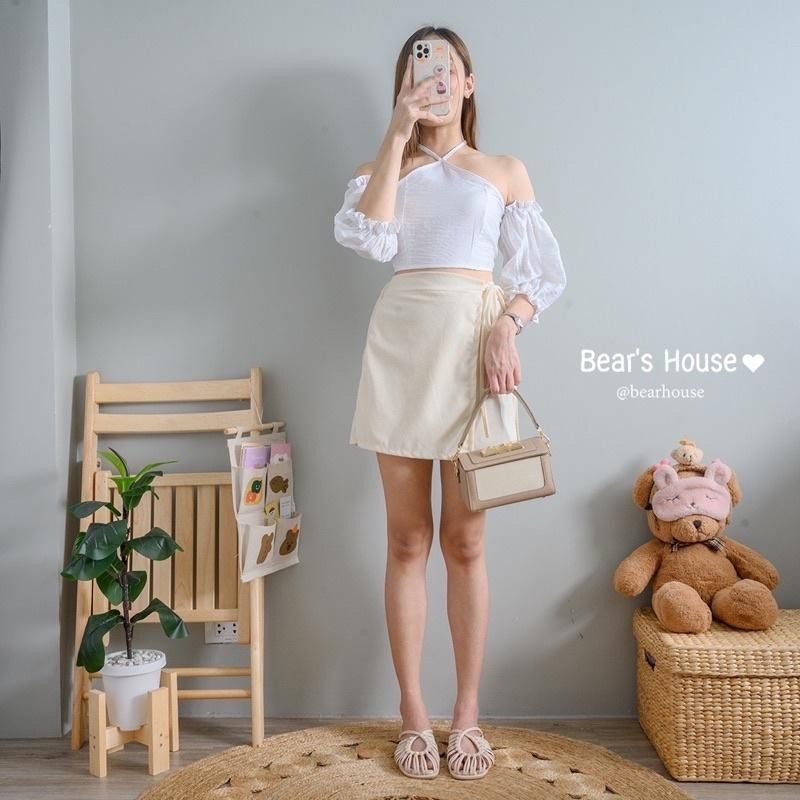 Aiko Crop เสื้อครอปเเขนจั๊ม เเต่งกุ๊น ป้าย Bearhouse🧸