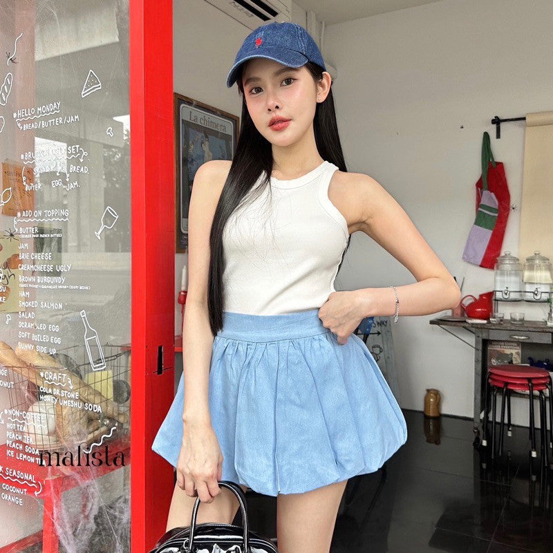 Balloon denim skirt กระโปรงบอลูน ผ้ายีนส์ งานป้าย