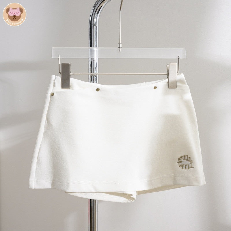 Eternal Skirt กระโปรงกางเกง ผ้ายืด งานป้าย ปักตัวอักษร